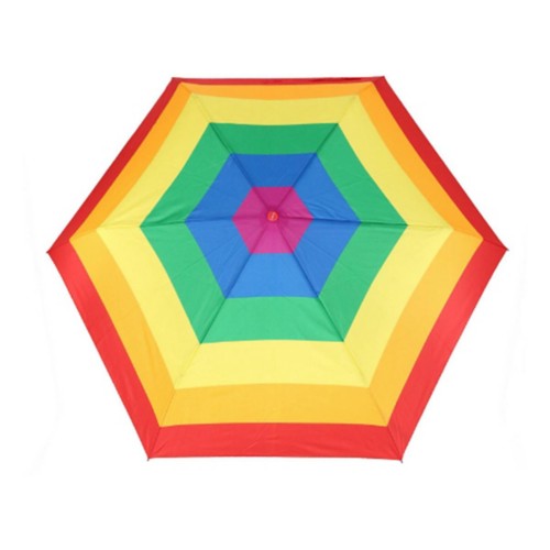 Shed Rain Auto Open and Close Rainbow Strip Compact Umbrella - Primary Image