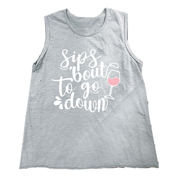Women's Southern Grace Apparel Sips Bout To Go Down Tank Top product image