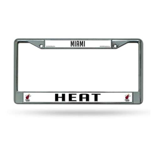 Rico Industries Miami Heat Silver Chrome License Plate Frame