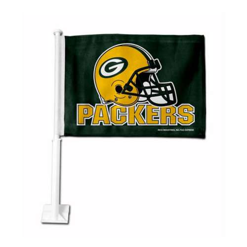 Rico Industries Green Bay Packers Helmet Logo Double Sided Car Flag