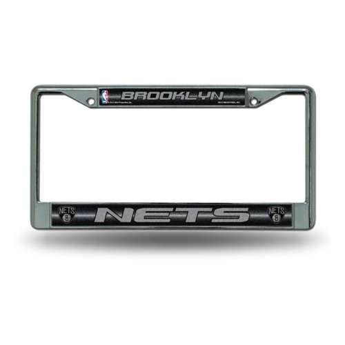 Rico Industries Brooklyn Nets Silver Bling Chrome License Plate Frame