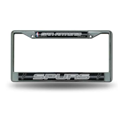 Rico Industries San Antonio Spurs Silver Bling Chrome License Plate Frame