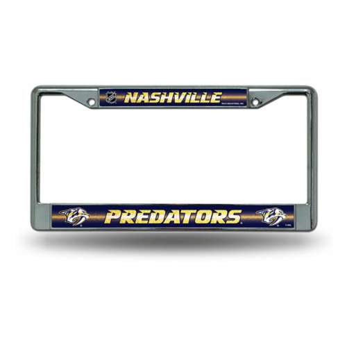 Rico Industries Nashville Predators Silver Bling Chrome License Plate Framee