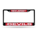 Rico Industries New Jersey Devils Black Laser Cut Black Chrome License Plate Frame