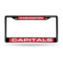 Rico Industries Washington Capitals Black Laser Cut Black Chrome License Plate Frame