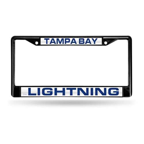 Rico Industries Tampa Bay Lightning Black Laser Cut Black Chrome License Plate Frame