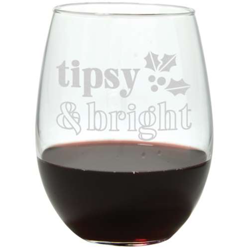Carson Home Accents Tipsy & Bright 17oz Stemless Wine Glass
