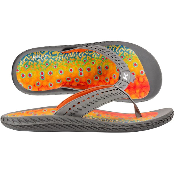 Men's  Men's Brook Trout Fish Flips Flip Flop Fly Fishing Sandals