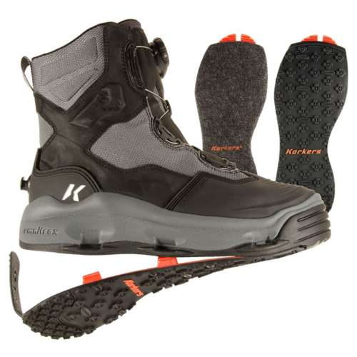 Men's Korkers Darkhorse with Felt and Kling-On Soles Insulated Fly Fishing Wading Boots