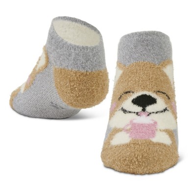 Girls' Sof Sole Fireside Dog and Mug Ankle Socks