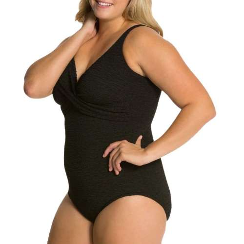 Women's Penbrooke Plus Size Cross Over One Piece Swimsuit