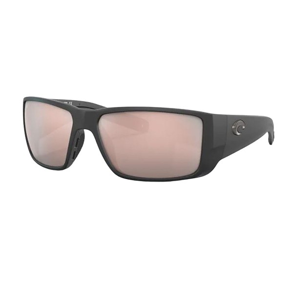 Photos - Sunglasses Costa Del Mar Blackfin PRO Polarized  Matte Black/Copper Silver Mirror Polarized Glass 09796388732 