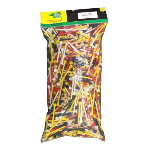 Charter Products 2-3/4 Assorted Wooden Golf Tees 1000 Pack