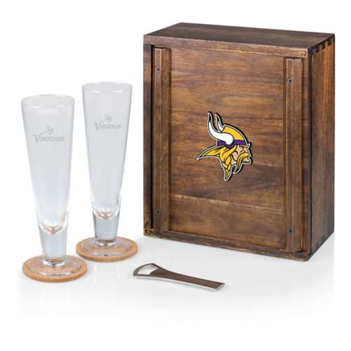 Picnic Time Minnesota Vikings Pilsner Beer Glass Gift Set