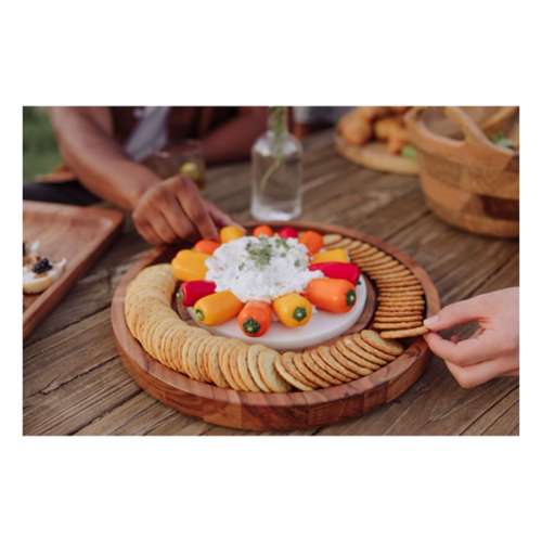 Picnic Time Isla Serving Platter with Marble Cheeseboard Insert