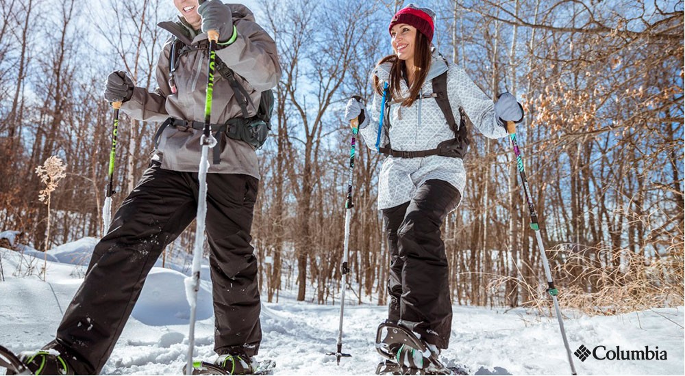 two people out snowshoeing