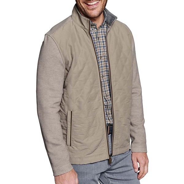 Men's Johnston & Murphy Quilted Bomber Jacket 2XLarge Tan