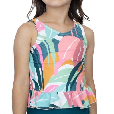 V Neck Peplum Tankini Top - Janela Bay