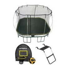 Springfree Jumbo 11ft Square Trampoline with FlexrHoop and Flexstep Ladder