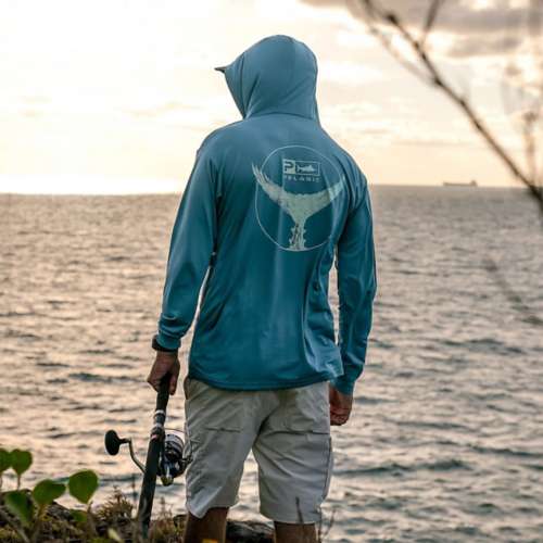 Men's Pelagic Aquatek Tails Up Long Sleeve Hooded T-Shirt