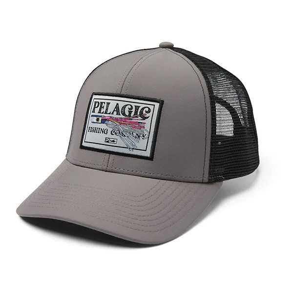 PELAGIC Men's  Lured Trucker Snapback Hat Graphite