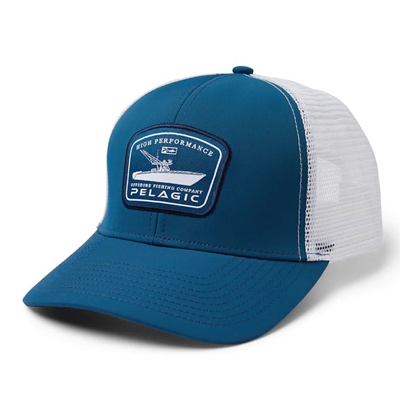 PELAGIC Men's  Runnin Trucker Snapback Hat Navy