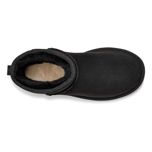 UGG Classic Mini Black Leather Twinface Boots