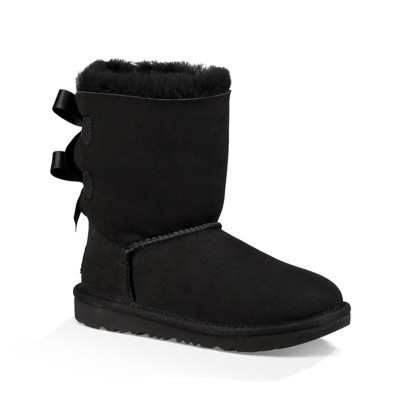 black uggs with ribbons on the back