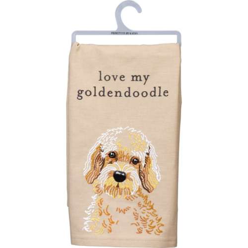 Primitives by Kathy Love My Goldendoodle Dish Towel
