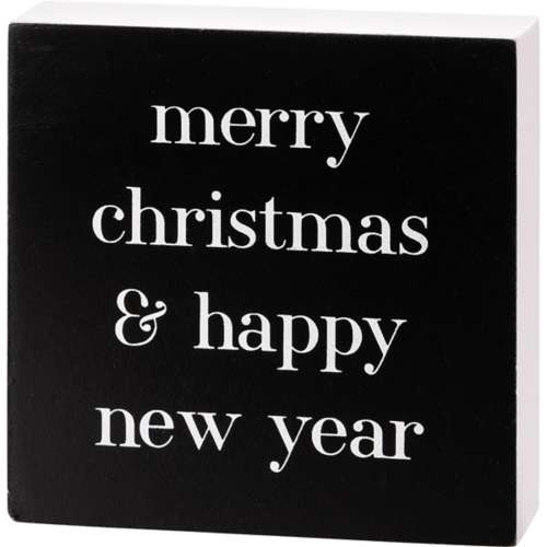 Primitives by Kathy Merry Christmas & Happy New Year Block Sign