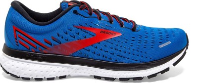 red white and blue brooks running shoes