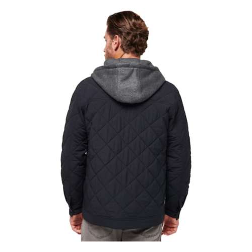 Men's TravisMathew Grey Wave Hooded Golf Quilted Jacket