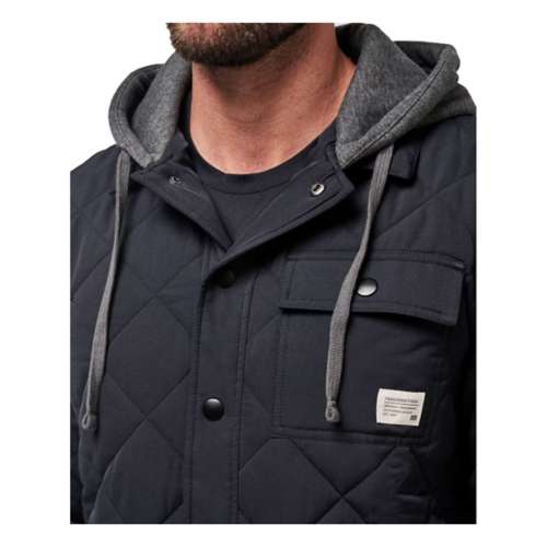 Men's TravisMathew Grey Wave Hooded Golf Quilted Jacket