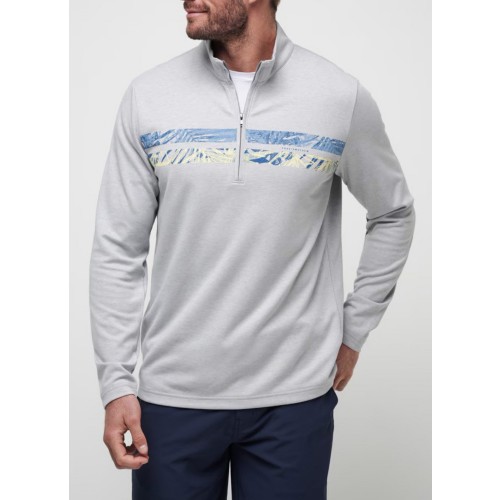 Men's TravisMathew Upgraded Chest Stripe Long Sleeve 1/4 Zip - Primary Image