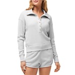 Women's TravisMathew Long Weekend Long Sleeve Henley - Thumbnail 1 of 3
