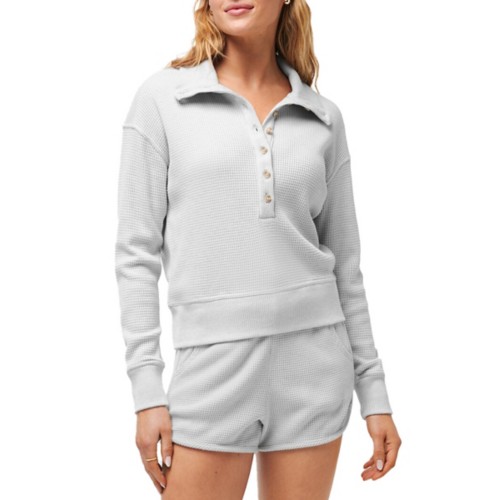 Women's TravisMathew Long Weekend Long Sleeve Henley - Primary Image