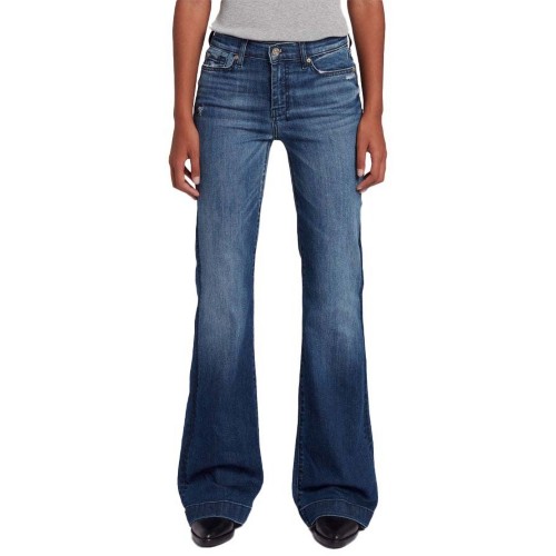 7 for all outlet mankind Dojo Tailorless Flare Leg Jeans