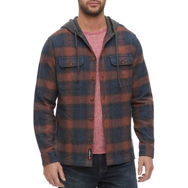 Men's Flag & Anthem Rockingham Quilted-Lined Hooded Flannel Shirt Jacket product image