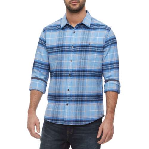 Men's Gray/Navy Seattle Mariners Large Check Flannel Button-Up Long Sleeve  Shirt
