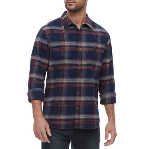 Men's Milwaukee Brewers Gold/Navy Large Check Flannel Button-Up Long Sleeve  Shirt