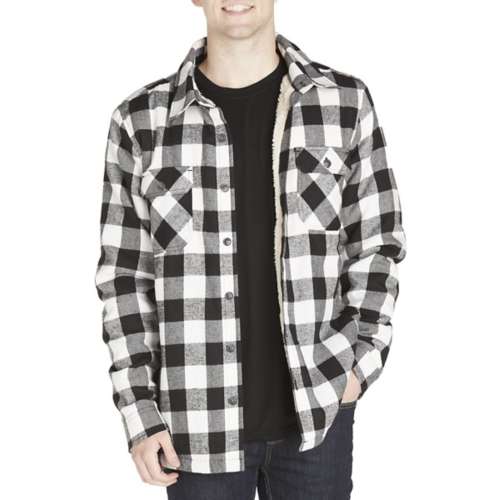 Stanley Men's Black, Gray & Red Plaid Hooded Shacket