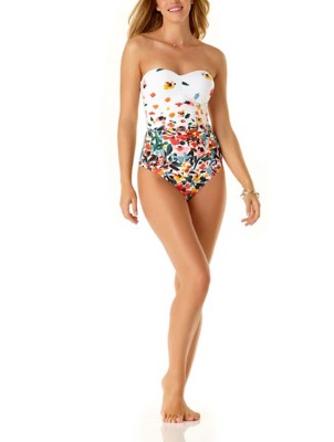 women's strapless one piece swimsuit