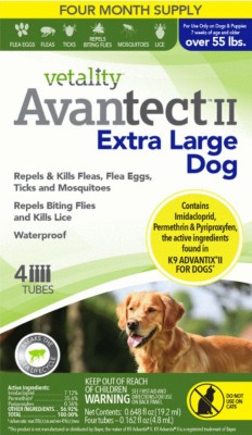 Vetality Avantect II Dog Topical Flea and Tick Protection Extra Large