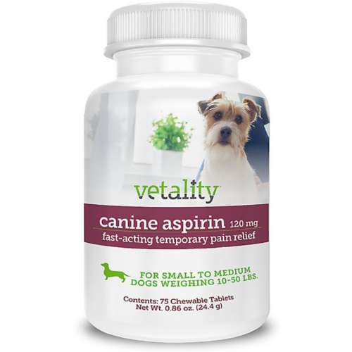Vetality Canine Aspirin 75 Ct Small to Medium Dogs