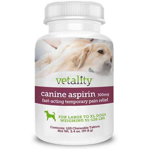 Vetality Canine Aspirin 75 Ct Large to XL Dogs
