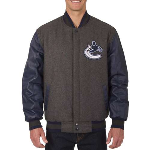 JH Design Vancouver Canucks Wool & Leather Reversible Jacket
