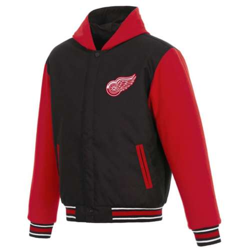 JH Design Detroit Red Wings Polytwill & Fleece Hooded Jacket