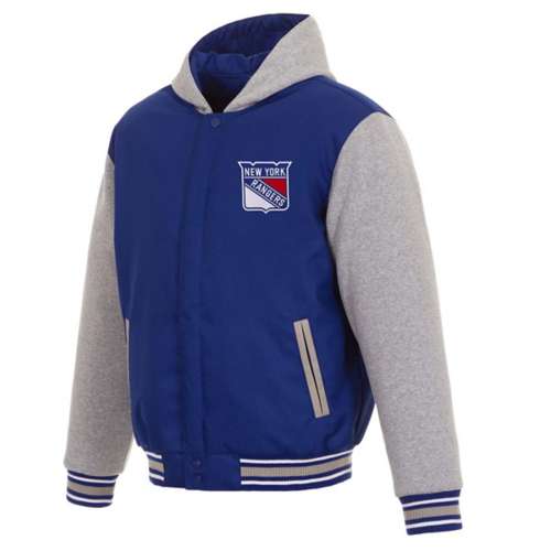 JH Design New York Rangers Polytwill & Fleece Hooded Jacket