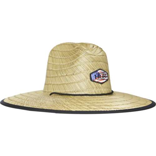 Adult Marolina Outdoors Huk Camo Patch Americana Straw Sun Hat