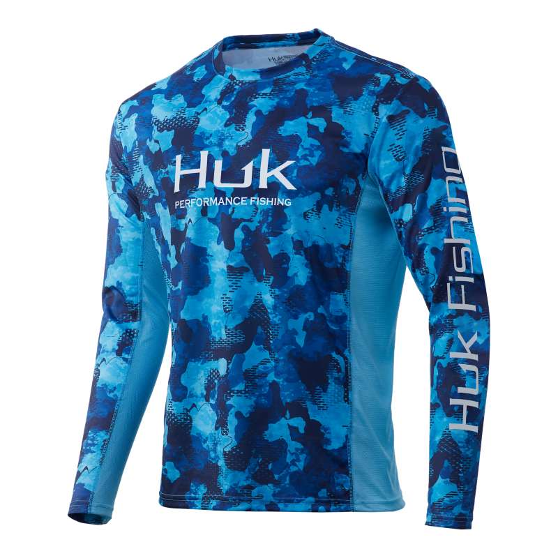 Men's Huk Icon X Refraction Camo LS Shirt